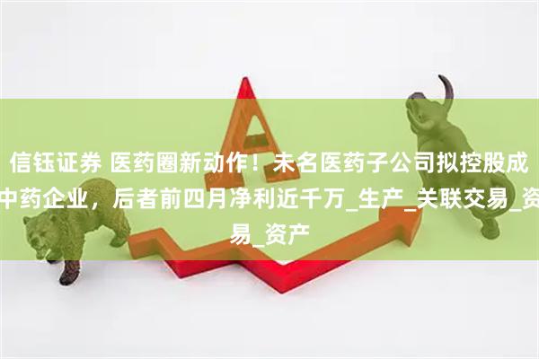 信钰证券 医药圈新动作！未名医药子公司拟控股成都中药企业，后者前四月净利近千万_生产_关联交易_资产